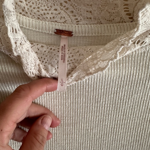 Free people white lace turtle neck long sleeve - Picture 4 of 4